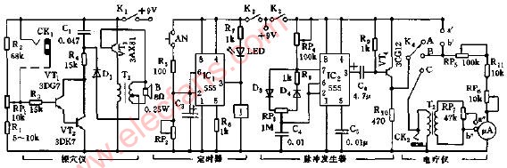 多功能电子探穴、治疗仪电路图,第2张