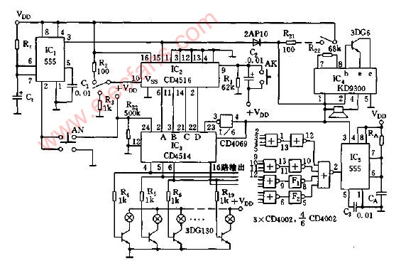 公共汽车站途指示器电路图,第2张