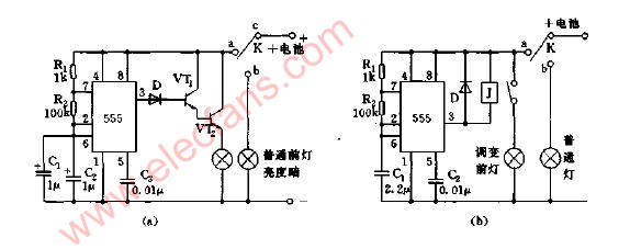 摩托车用前灯调变器电路图,第2张