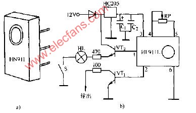 HN911L热释红外线探测模块应用电路图,第2张