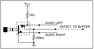 利用低功耗比较器自动检测插入附件，控制系统的整体功耗,图1. 插孔自动检测电路,第2张