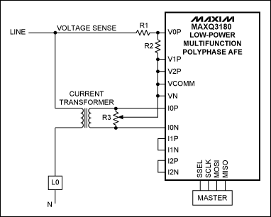 在单相表架构中使用模拟前端MAXQ3180,Figure 1.,第2张