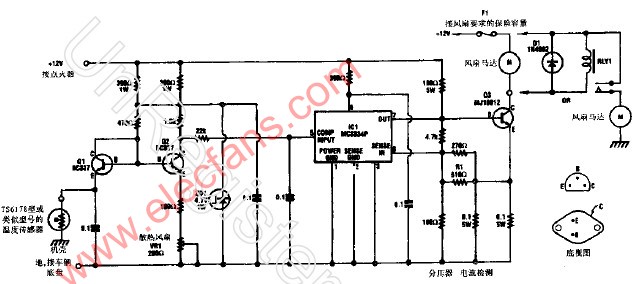 汽车电扇恒温控制开关电路,第2张