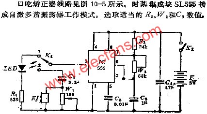 口吃矫正器电路图,口吃矫正器电路  www.elecfans.com,第2张