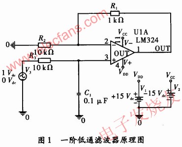 4阶Cheby-shev有源滤波器的设计方案,一阶低通滤波器原理图 www.elecfans.com,第3张