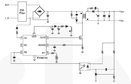 Fairchild FAN6754 PWM反激型电源转换方案,第3张