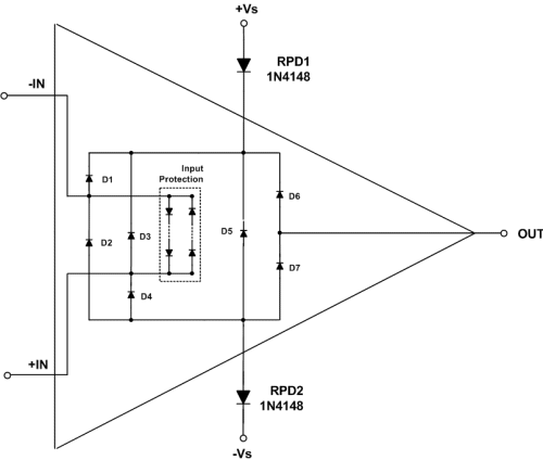 如何保护断电放大器,Op amp with reverse polarity protection,第5张