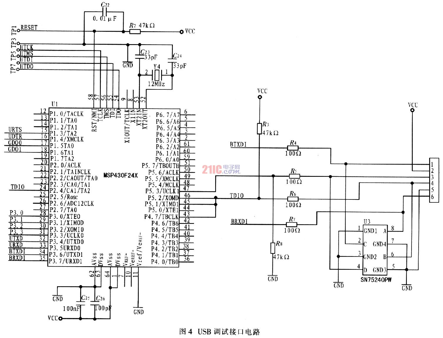 MSP430和CC2500的USB无线数据采集系统,第5张