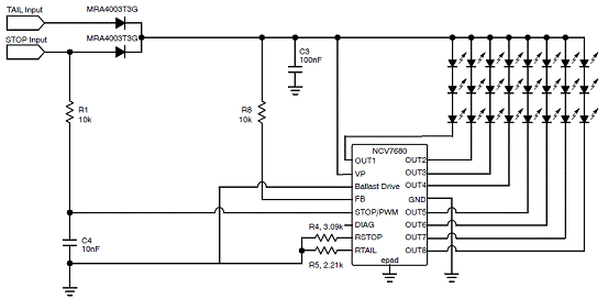 基于NCV7680设计的汽车LED照明技术,第4张