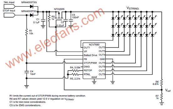 基于NCV7680设计的汽车LED照明技术,第3张