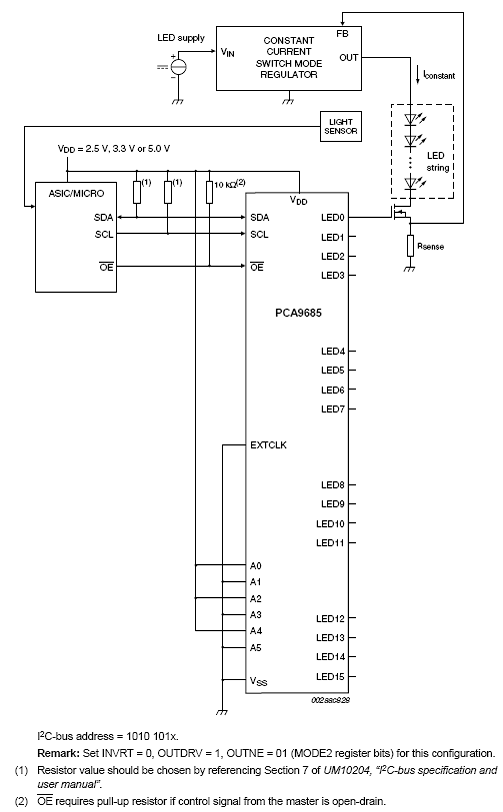 PCA9685设计的16路12位LED驱动控制方案,第4张