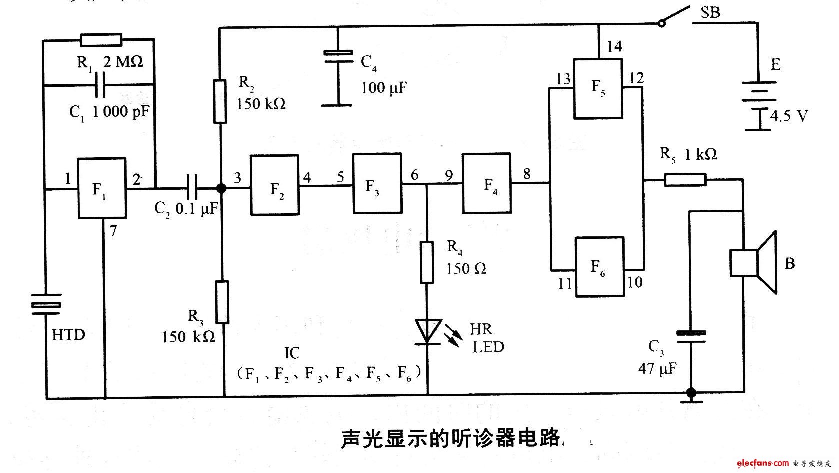 声光显示的听诊器电路,声光显示的听诊器电路,第2张