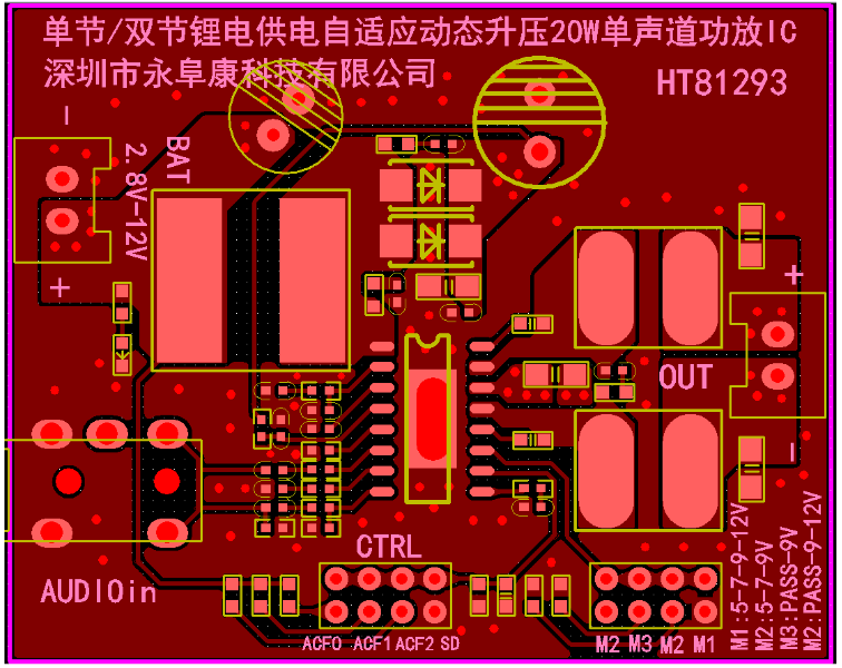 HT81293单节双节锂电供电内置自适应动态升压20W单声道D类功放IC解决方案,pYYBAGHc-IqAVRQ9AAHnfi84FnA424.png,第6张