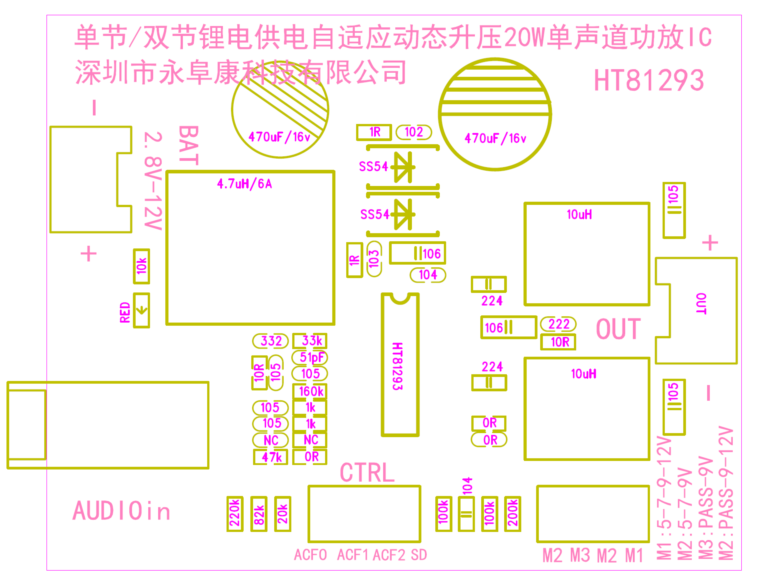 HT81293单节双节锂电供电内置自适应动态升压20W单声道D类功放IC解决方案,poYBAGHc-JiAHzNlAAHcd91kAEQ343.png,第8张