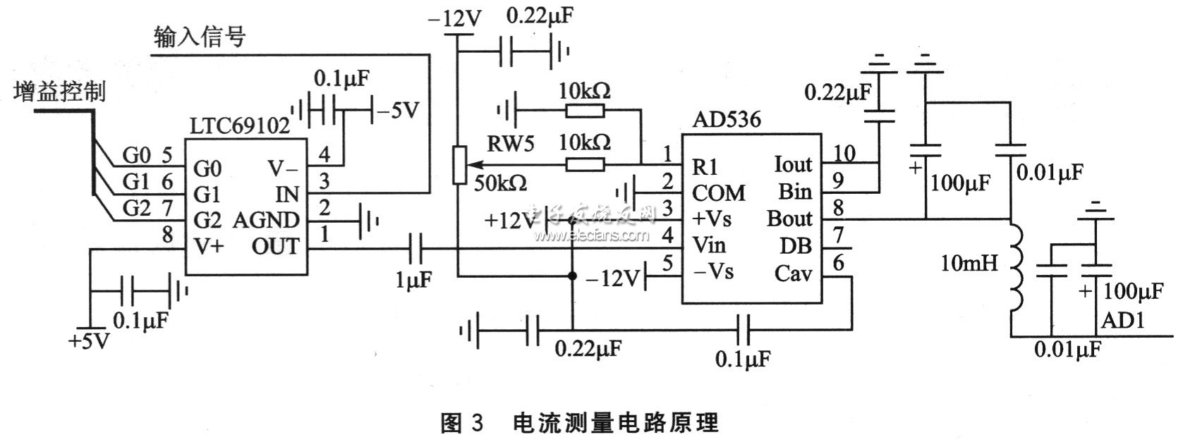 基于MSP430F149的阻抗测量系统设计,电流测量电路原理,第4张