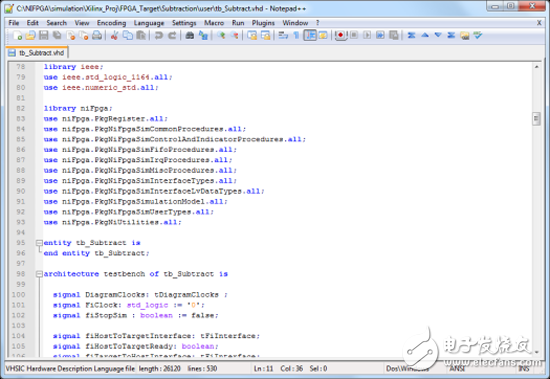 第三方周期精确仿真器与LabVIEW FPGA的集成详解,图4. LabVIEW生成一个VHDL测试平台模板作为仿真输出文件的一部分，从而加速您的测试平台研发。,第4张