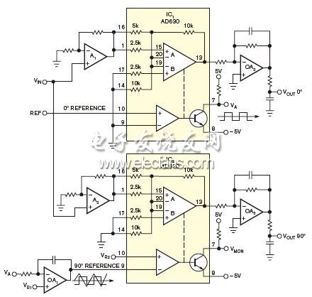 AD630实现低成本锁入放大器,OA1把双极VA信号积分,第3张