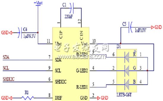 一种LED照明驱动电路应用设计,具备I2C控制介面的典型RGB LED驱动晶片应用,第3张