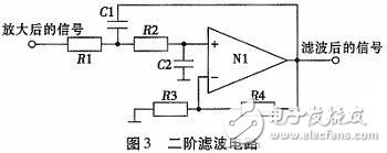 基于FPGA的振动信号采集系统设计及实现,二阶低通滤波电路的原理图,第4张