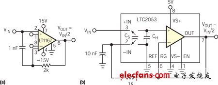 实现精密二分压电路功能的放大器,利用LT1167,第3张