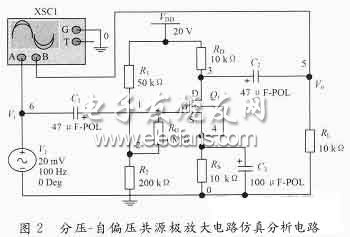 分压-自偏压共源放大电路的仿真分析,分压-自偏压共源放大电路仿真分析电路,第4张