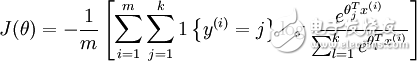 机器学习中几种常见回归函数的概念学习,egin{align}J(	heta) = - frac{1}{m} left[ sum_{i=1}^{m} sum_{j=1}^{k}  1left{y^{(i)} = jight} log frac{e^{	heta_j^T x^{(i)}}}{sum_{l=1}^k e^{ 	heta_l^T x^{(i)} }}ight]end{align},第8张