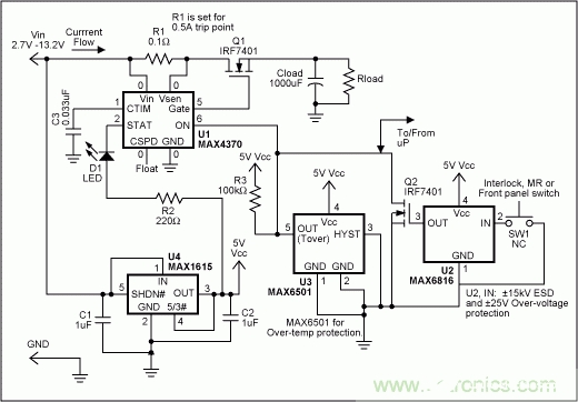 基于MAX4370的系统故障保护电路设计,第2张