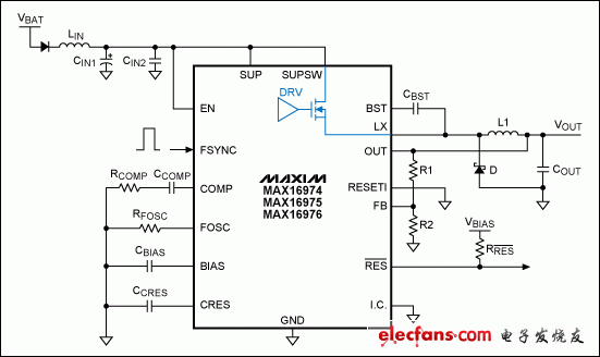 如何优化MAX16974-MAX16976的电路布局,图1. 典型应用电路,第2张