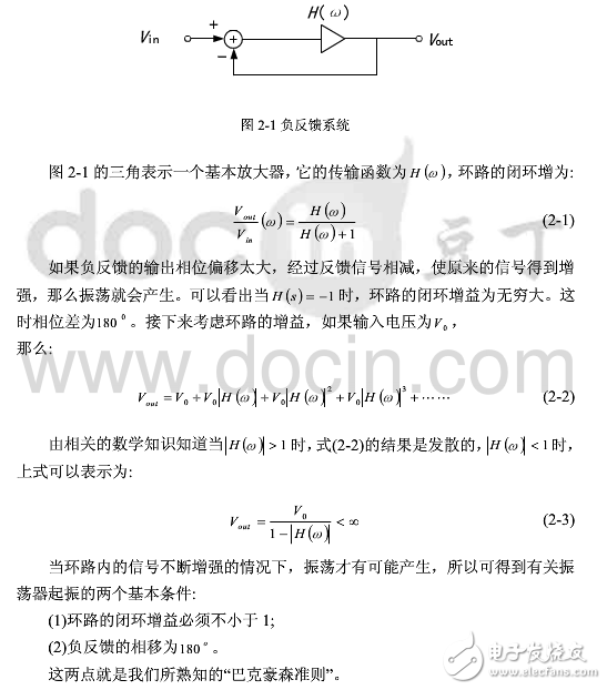 振荡器自生振荡分析之反馈理论与barkhausen准则,barkhausen准则,第2张