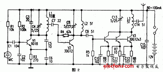 无线话筒电路的实现,1.5km单管调频发射机电路,第3张