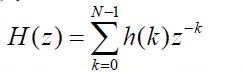 基于Matlab的FIR数字滤波器设计方案,其冲激响应h（n）是有限长序列，其系统函数的一般形式为：,第2张