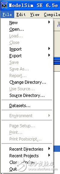 ModelSim SE的几个 *** 作：open,load,import,save format,然后单击File,第3张