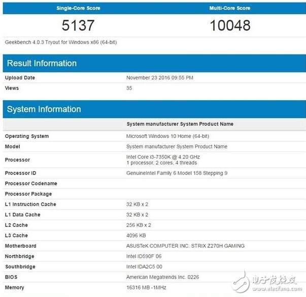 英特尔i3-7350K处理器曝光，跑分吊打任何i5处理器,英特尔i3-7350K处理器曝光，跑分吊打任何i5处理器,第2张