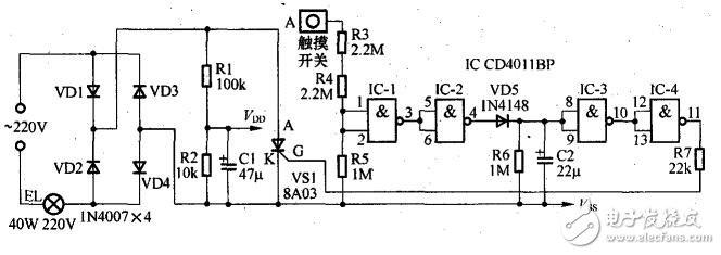 触摸延时开关电路图_触摸延时开关原理图_触摸延时开关如何接线,触摸延时开关电路图_触摸延时开关原理图_触摸延时开关如何接线,第3张