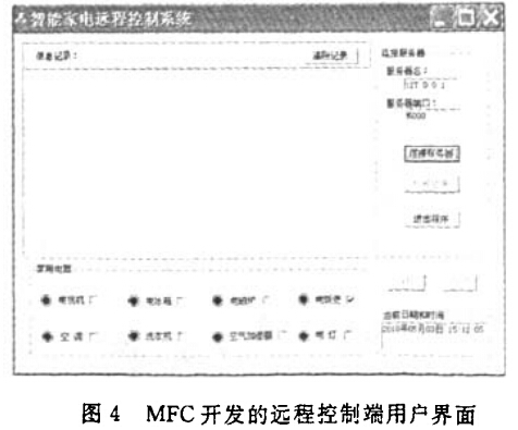 远程智能家电控制系统设计与实现,MFC开发的远程控制端用户界,第6张