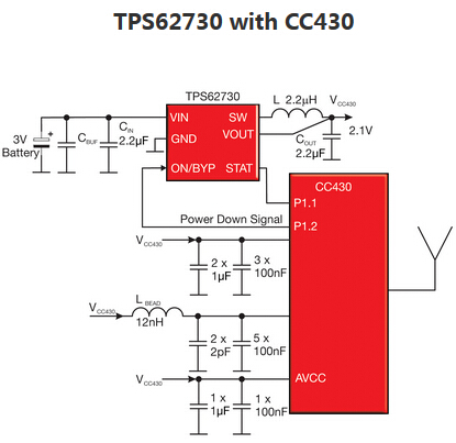 德州仪器 CC2541 SensorTag 参考设计,TPS62730 应用框图,第4张