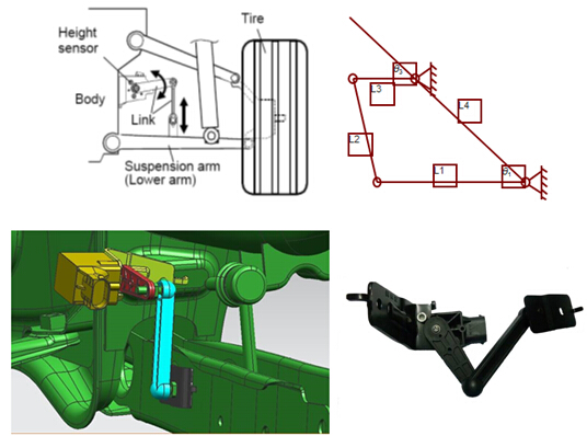 浅谈车身高度传感器（一）,四连杆式车身高度传感器,第3张