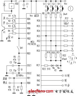基于PIC16C55单片机控制多用电子钟原理,第2张