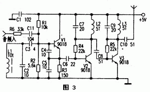 50M调频型无线耳机发射部分电路,第2张