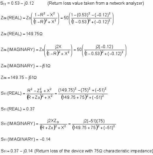 将50Ω的S参数转换成75Ω的S参数,第12张