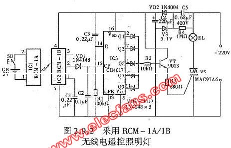无线电遥控照明灯电路图,第2张