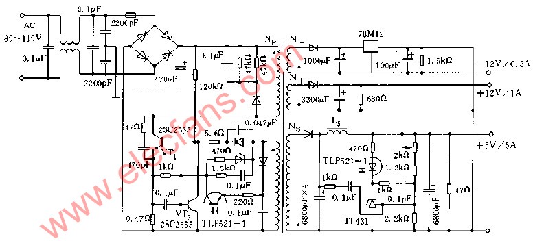 RCC方式实用开关稳压电源电路,第2张