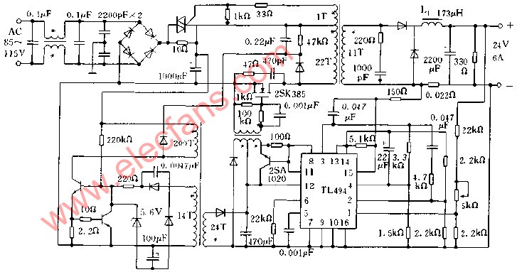 正向激励变换器方式实用开关稳压电源电路,第2张