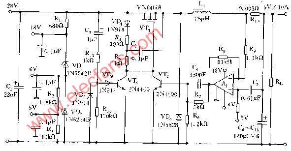 输出5V 10A的串联式开关稳压电源电路,第2张