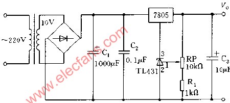 TL431与7805构成可调稳压电源电路,第2张