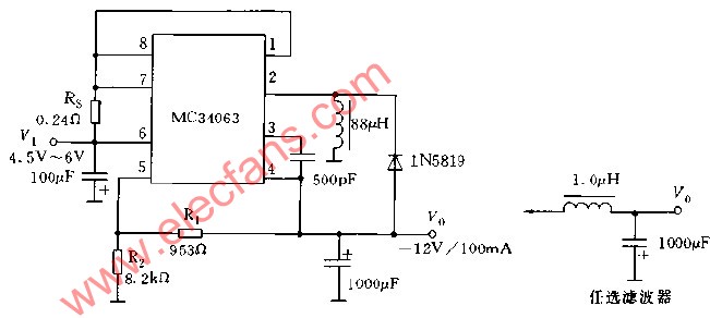 采用MC34063系列构成的极性反转型稳压电路,第2张