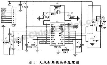 nrf401无线收发芯片应用电路图,第2张