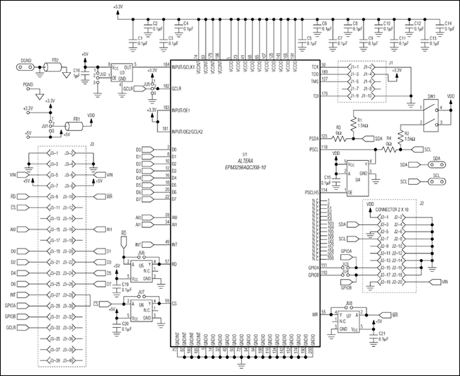 I&sup2;C总线的验证及实现--Proven Imple,Figure 4. Configured as shown, the DI2CM IP core in this Altera EPM3256AQC208-10 CPLD implements an I²C Hs-mode master.,第5张