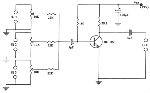 3线混频器电路 (3 Line Mixer),第2张