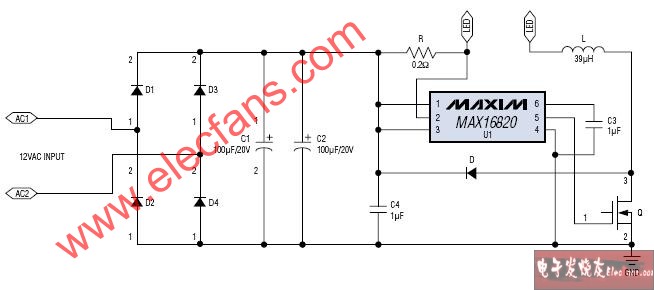 采用MAX16820 LED驱动器构建的5W MR16 LE,第2张